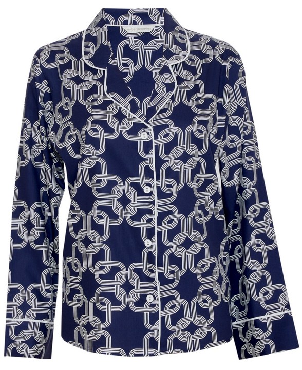 0075-AVERY-NAVY-CHAIN-PRINT-PYJAMA-TOP