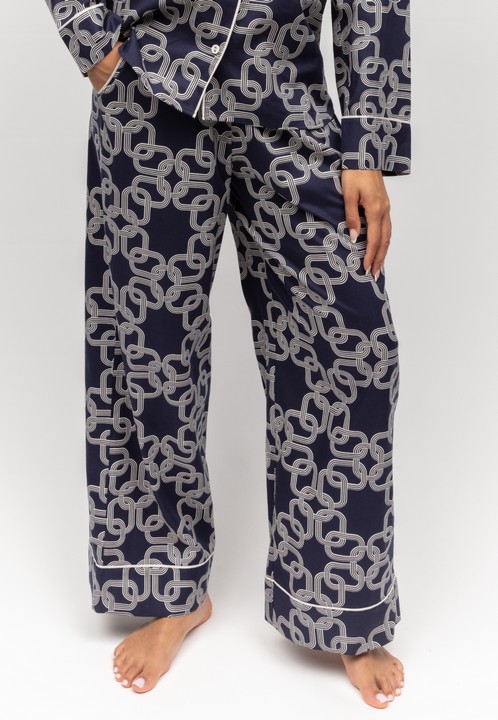 0076-AVERY-NAVY-CHAIN-PRINT-WIDE-LEG-PYJAMA-BOTTOM