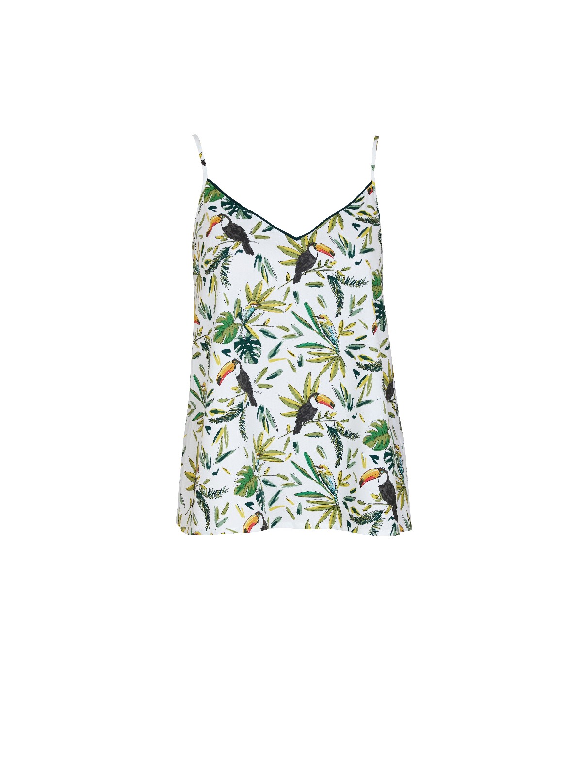 0147-GABRIELLE--WHITE-TOUCAN-PRINTED-JERSEY-CAMI