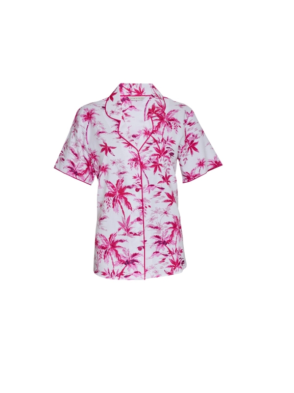 0165-HY-WHITE-PALM-PRINT-PYJAMA-TOP