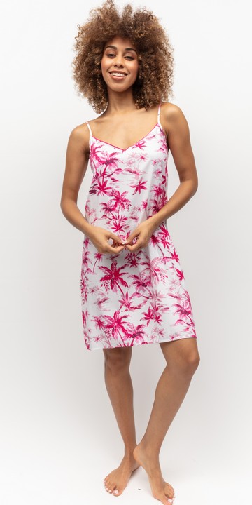 0169-HY-WHITE-PALM-PRINT-BUS-SHORT-NIGHTDRES