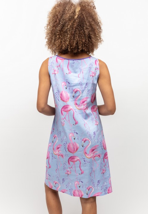 0185-ZOEY-BLUE-FLAMINGO-PRINT-BUS-SHORT-NIGHTDRESS