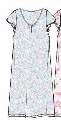 ILN22515---COTTON-KNIT-FLUTTER-SLEEVE-SHORT-GOWN